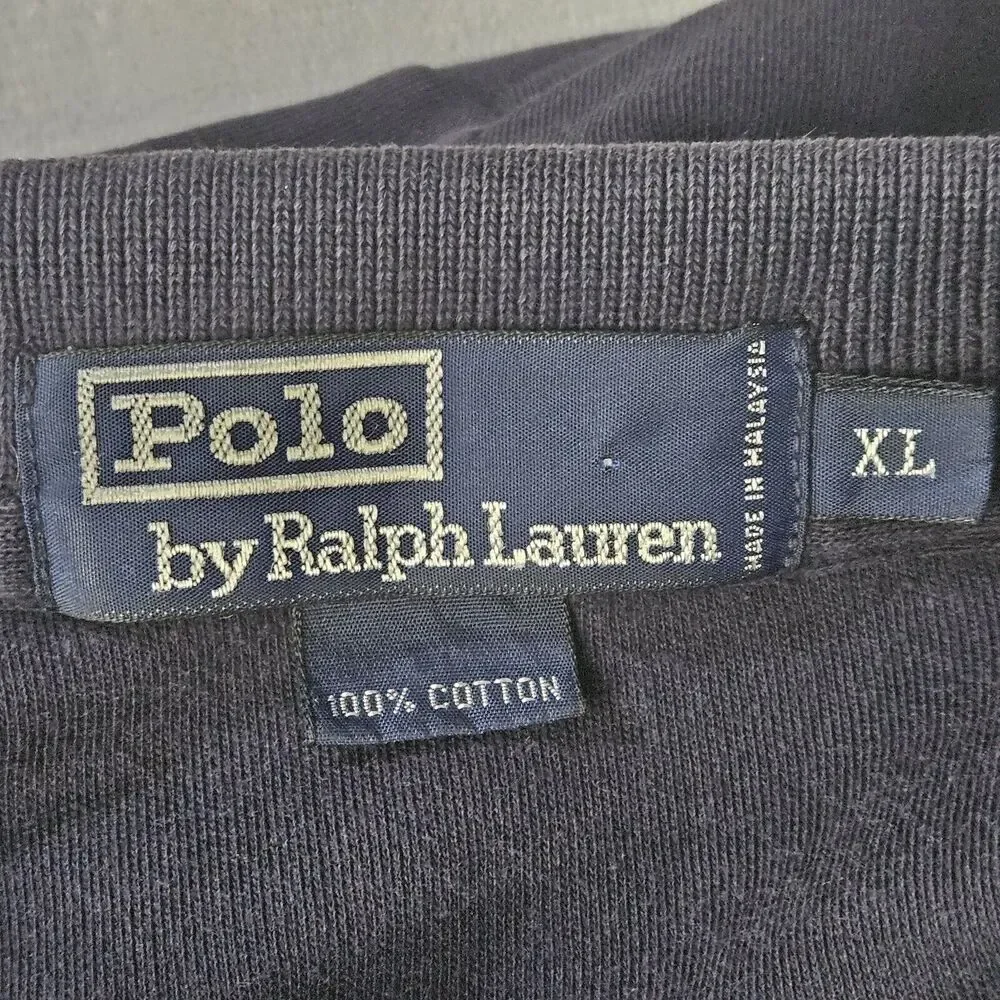 Ralph Lauren Men's XL Polo Short Sleeve Navy Blue With Red‎ Pony 100% Cotton
